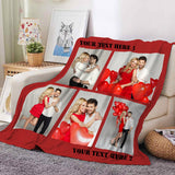 Custom Photo Blankets Collage 1-4 Photo Personalized Memorial Blankets