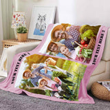 Custom Photo Blankets Collage 1-4 Photo Personalized Memorial Blankets