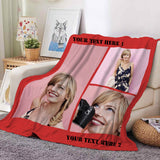 Custom Photo Blankets Collage 1-4 Photo Personalized Memorial Blankets