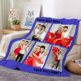 Custom Photo Blankets Collage 1-4 Photo Personalized Memorial Blankets