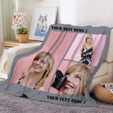 Custom Photo Blankets Collage 1-4 Photo Personalized Memorial Blankets