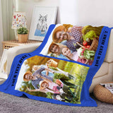 Custom Photo Blankets Collage 1-4 Photo Personalized Memorial Blankets