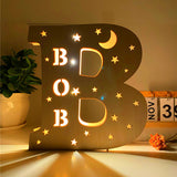 Custom Led Light Wooden 26 Letter Wall Lamp for Home Decoration