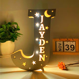 Custom Led Light Wooden 26 Letter Wall Lamp for Home Decoration