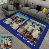 Custom Photo Flannel Carpet, Extra Soft Anti-Slip Floor Mats Collage 1-4 Photos