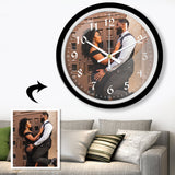 Custom Photo Hanging Wall Clock with Glass Cover with Frame Clock