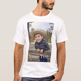 Customizable Unisex Cotton T-Shirt, Double-Sided Photo Print & Text