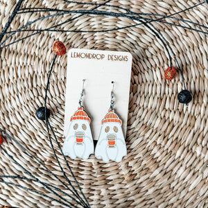 Spooky Sips Ghost Earrings