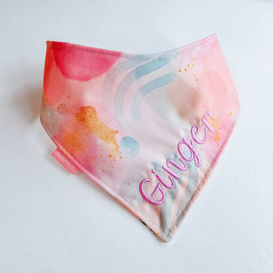 Watercolor Rose w/ Gold Speckles Reversible Bandana