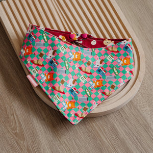 Kopi & Toast Reversible Bandana (Green)