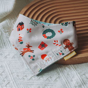 Santa Holiday (Beige) Reversible Bandana