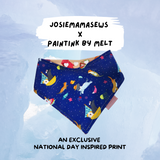 Otters & Singapore Special Reversible Bandana (Dark Blue)