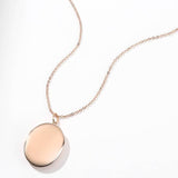 Oval Photo Locket Necklace With Engraving Gold Plated